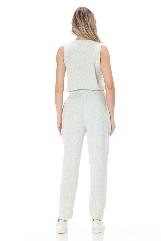 Ariella Scuba Sleeveless Jumpsuit