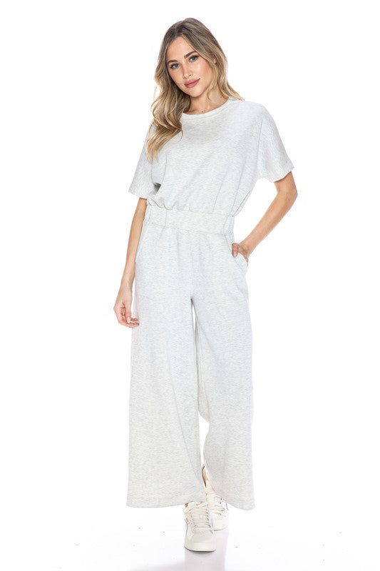 Ariella Scuba Crop Jumpsuit