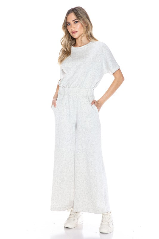 Ariella Scuba Crop Jumpsuit