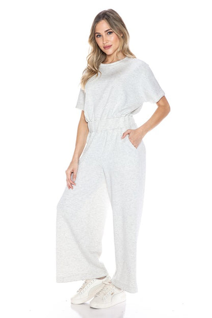 Ariella Scuba Crop Jumpsuit