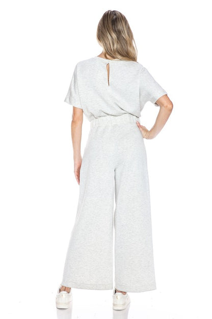 Ariella Scuba Crop Jumpsuit