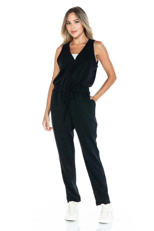 Ariella Scuba Sleeveless Jumpsuit