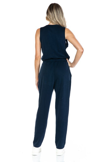 Ariella Scuba Sleeveless Jumpsuit