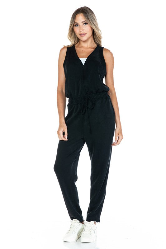 Ariella Scuba Sleeveless Jumpsuit