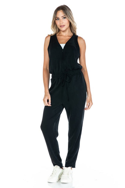 Ariella Scuba Sleeveless Jumpsuit