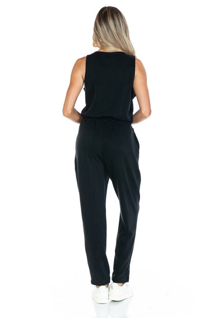 Ariella Scuba Sleeveless Jumpsuit