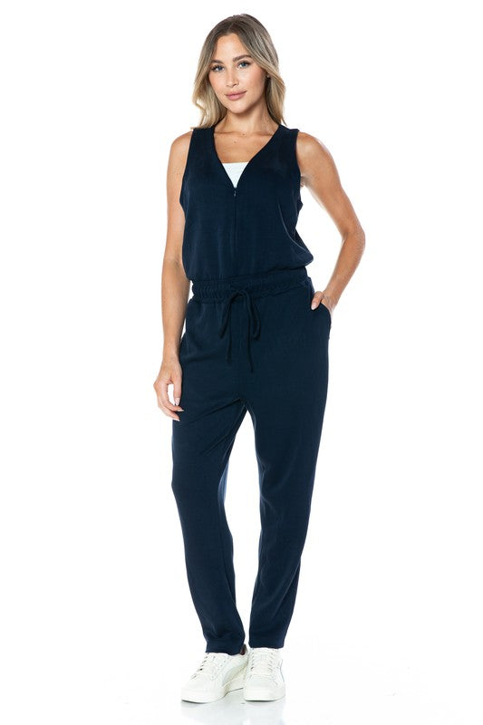 Ariella Scuba Sleeveless Jumpsuit