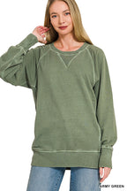 PIGMENT DYED FRENCH TERRY PULLOVER WITH POCKETS