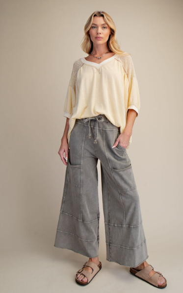 Easel Mineral Washed Terry Knit Sweatpants