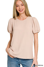 Puff Sleeve Corded Shirt
