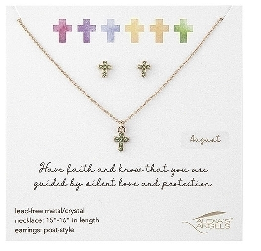 Alexa's Angels Birthstone Necklace and Earring Set