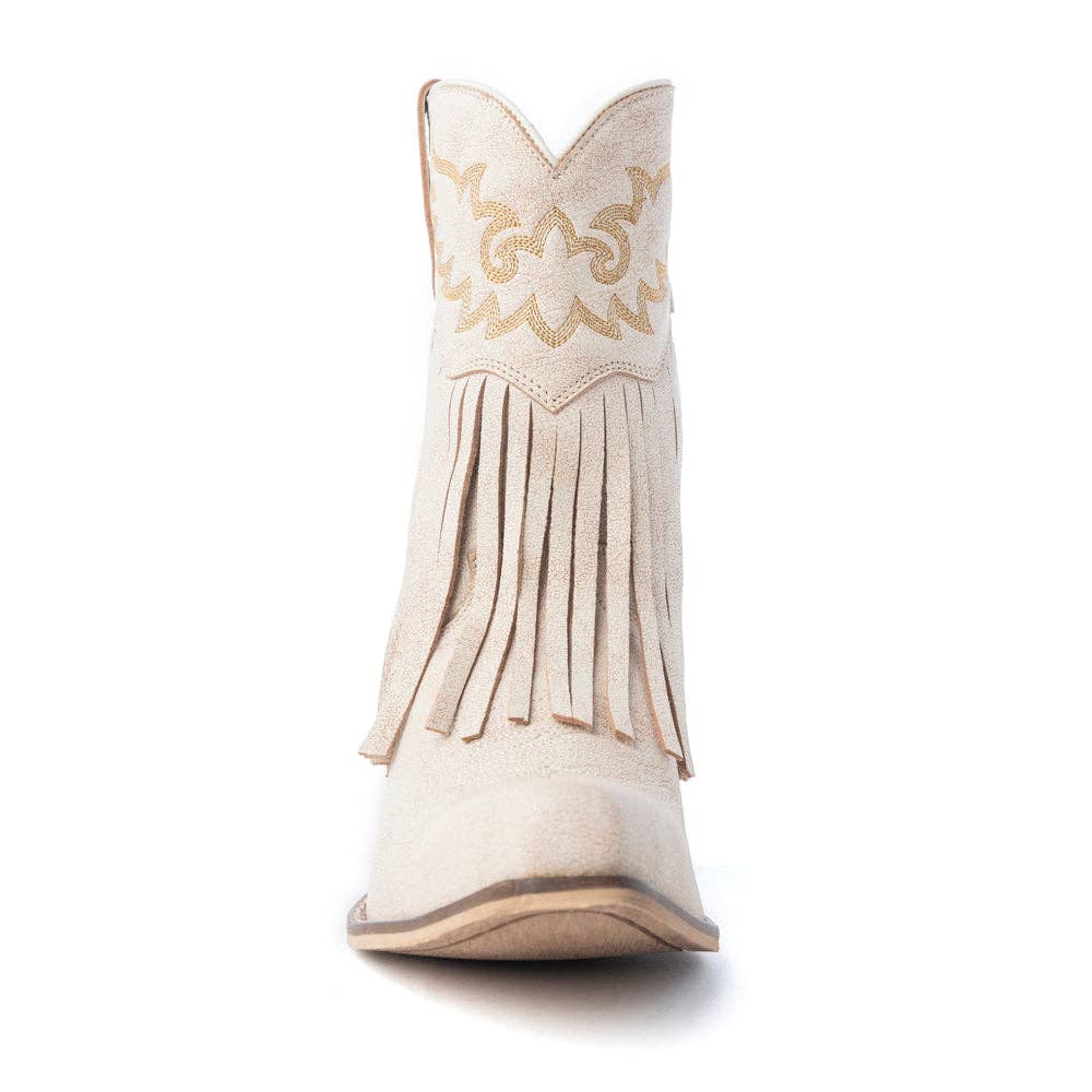 Myra Bag - Desert Angel Fringe Booties in White