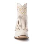 Myra Bag - Desert Angel Fringe Booties in White