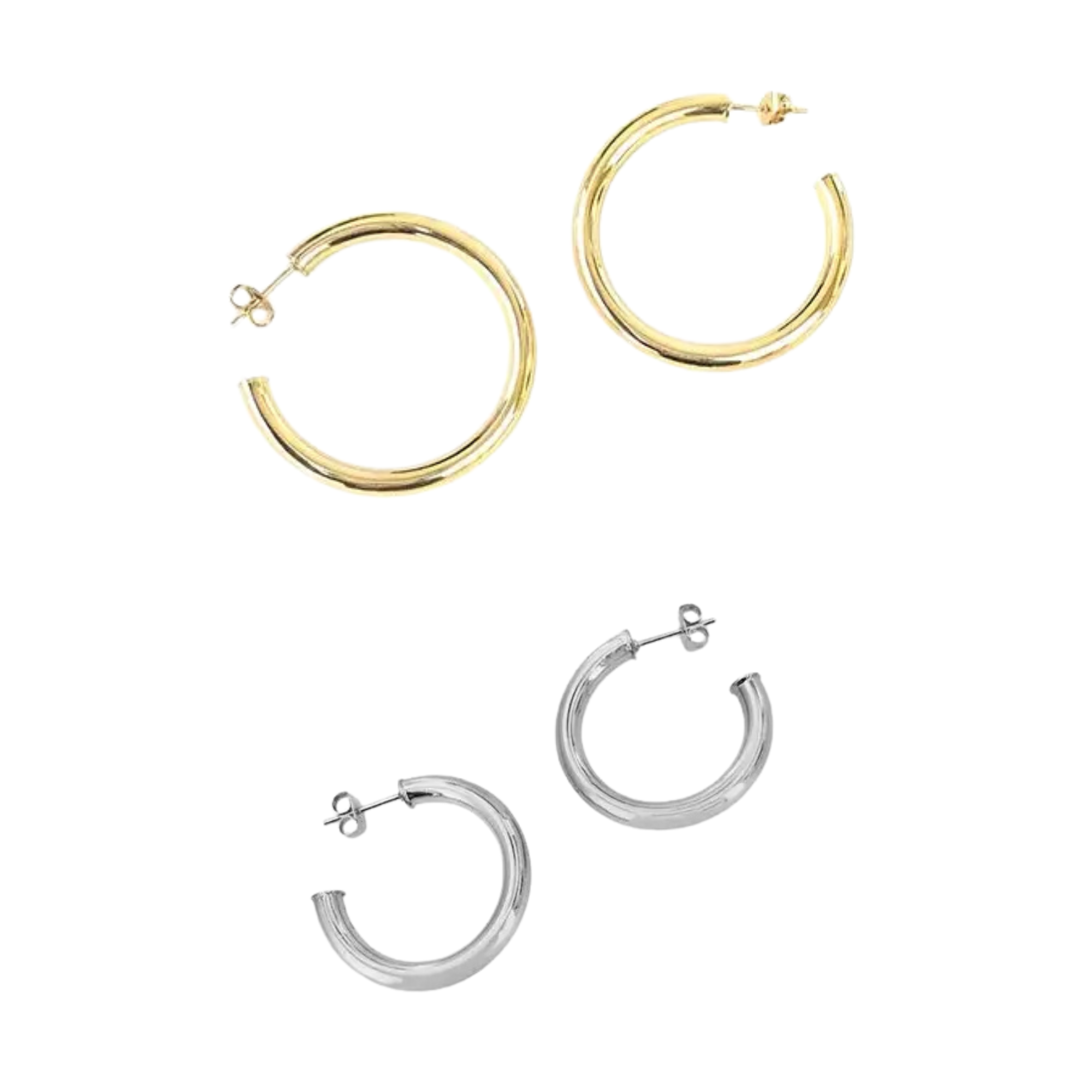 Maya J - 14K Gold-Plated Hollow Tube Hoop Earrings