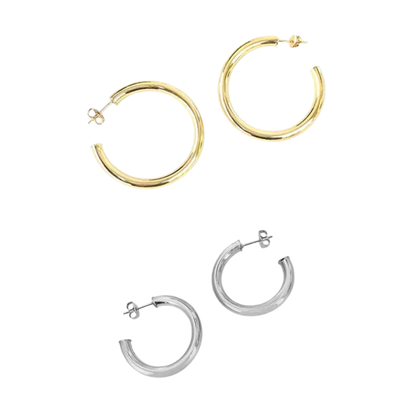 Maya J - 14K Gold-Plated Hollow Tube Hoop Earrings