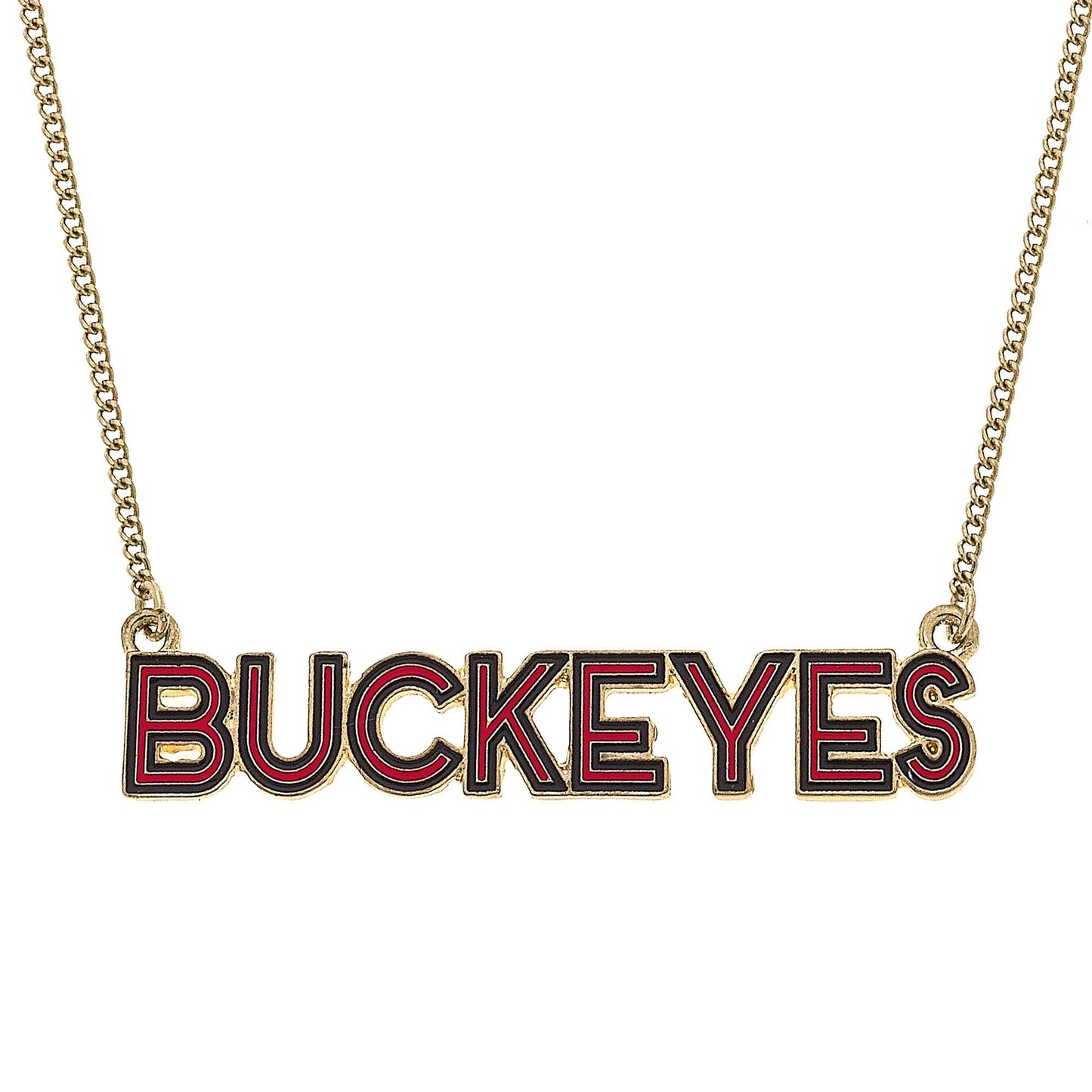 Canvas Style - Ohio State Buckeyes Outline Enamel Necklace