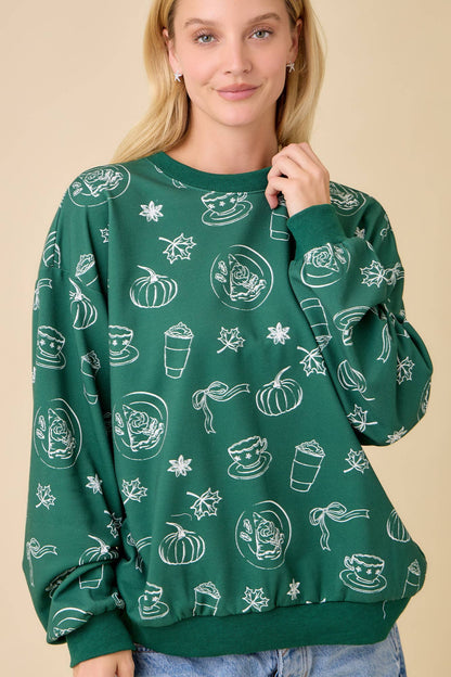 Main Strip - Pumpkin Spice Print Crewneck