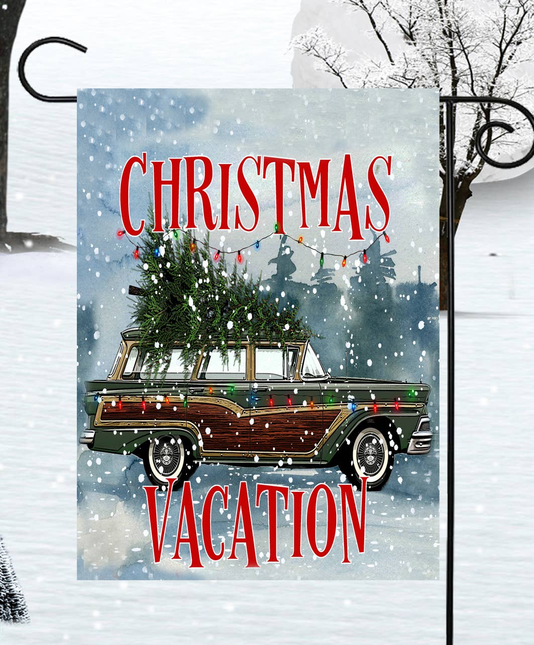 Happy Cow Lawn Decor - Christmas Vacation Garden Flag #G1202