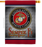 Semper Fi US Marine Armed Forces Military Corps Decor Flag Double Sided-Thick Fabric