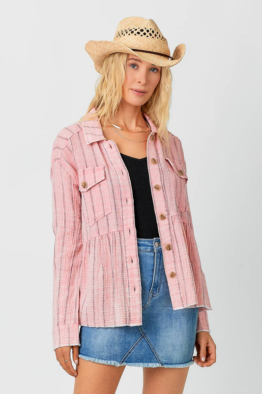 April Washed Peplum Jacket