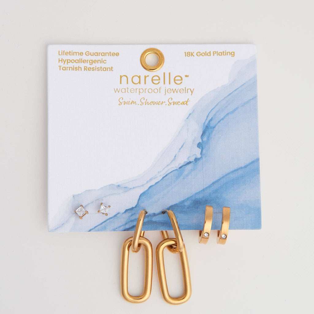Howard's - Narelle Waterproof Double Linked Hoop Earring Trio