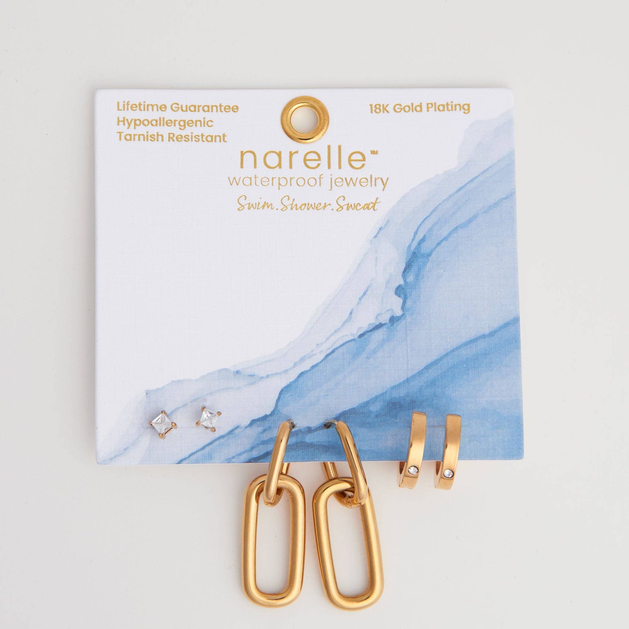 Howard's - Narelle Waterproof Double Linked Hoop Earring Trio