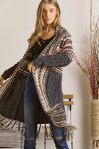 Maya FRINGE HEM AZTEC CARDIGAN