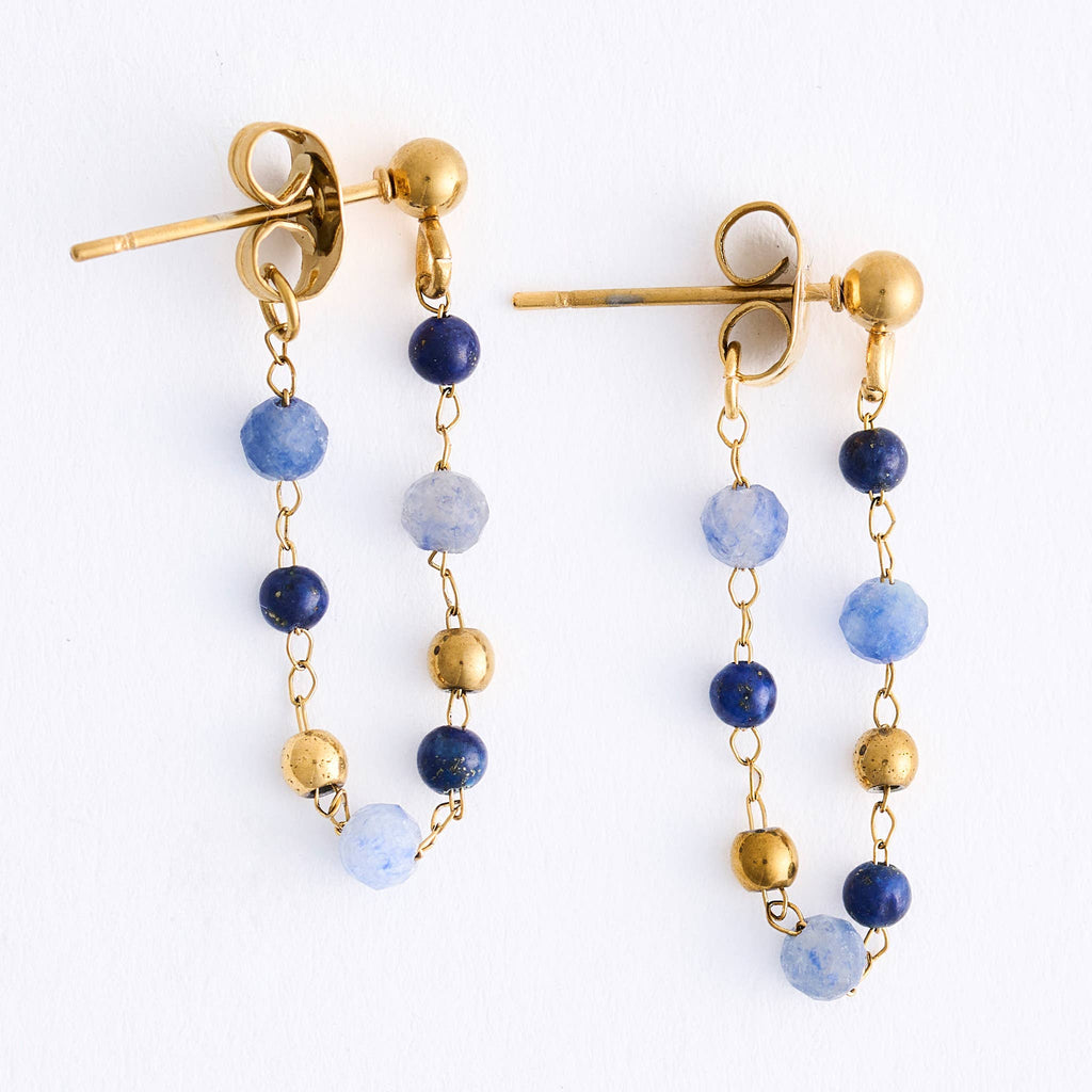 Howard's - Waterproof Earrings Gemstone Beaded Drop Narelle Gold
