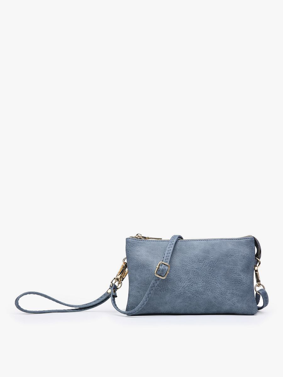 Jen & Co. - M013 Riley Monogrammable 3 Compartment Crossbody/Wristlet