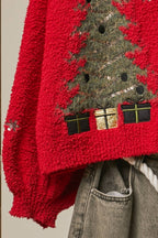 Mello. - Christmas Tree Embroidered Soft Cardigan