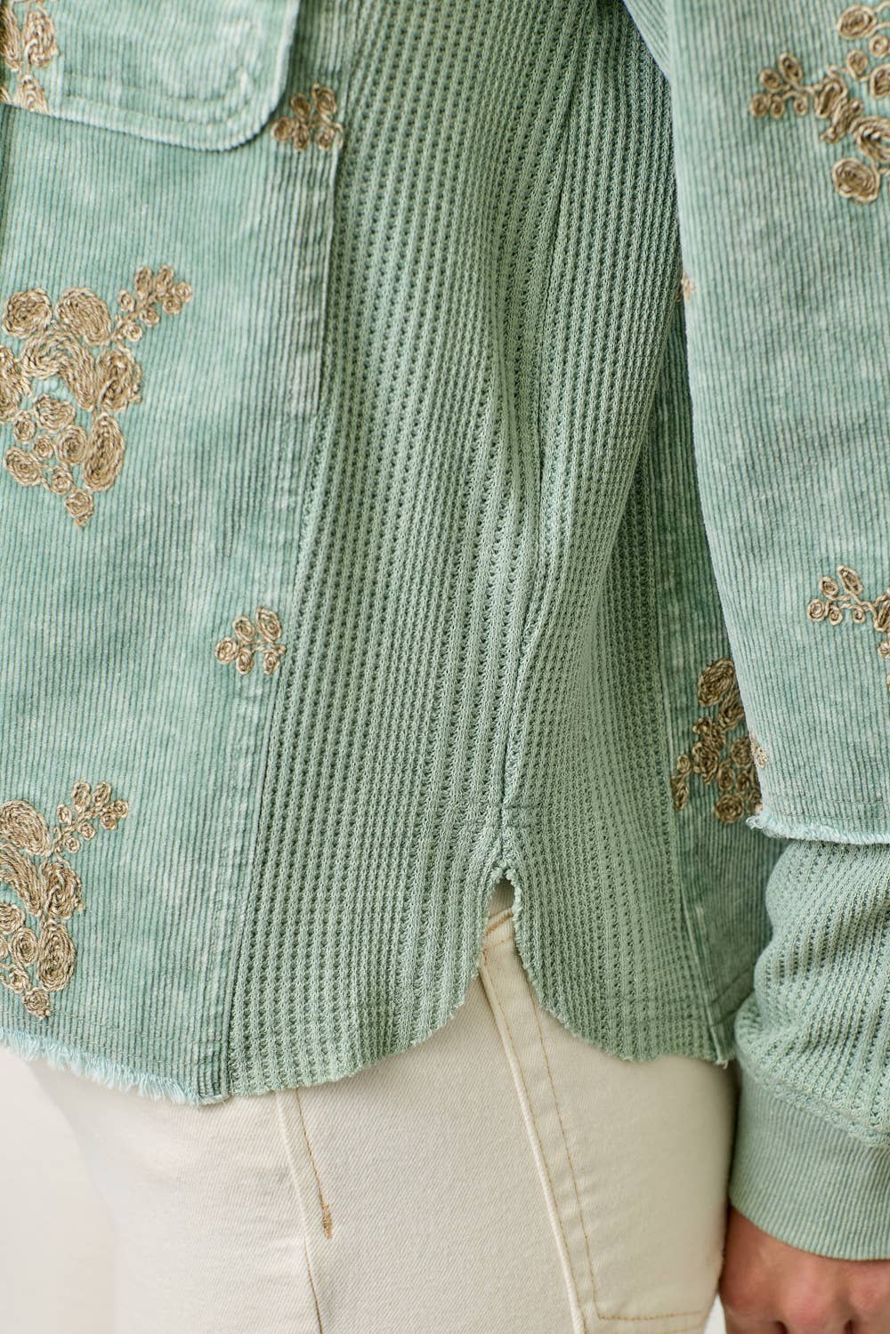 Festive Flower Embroidery Hoodie Jacket