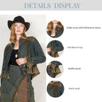 Western Boho Chic: Patch Pocket Cropped Denim Jacket