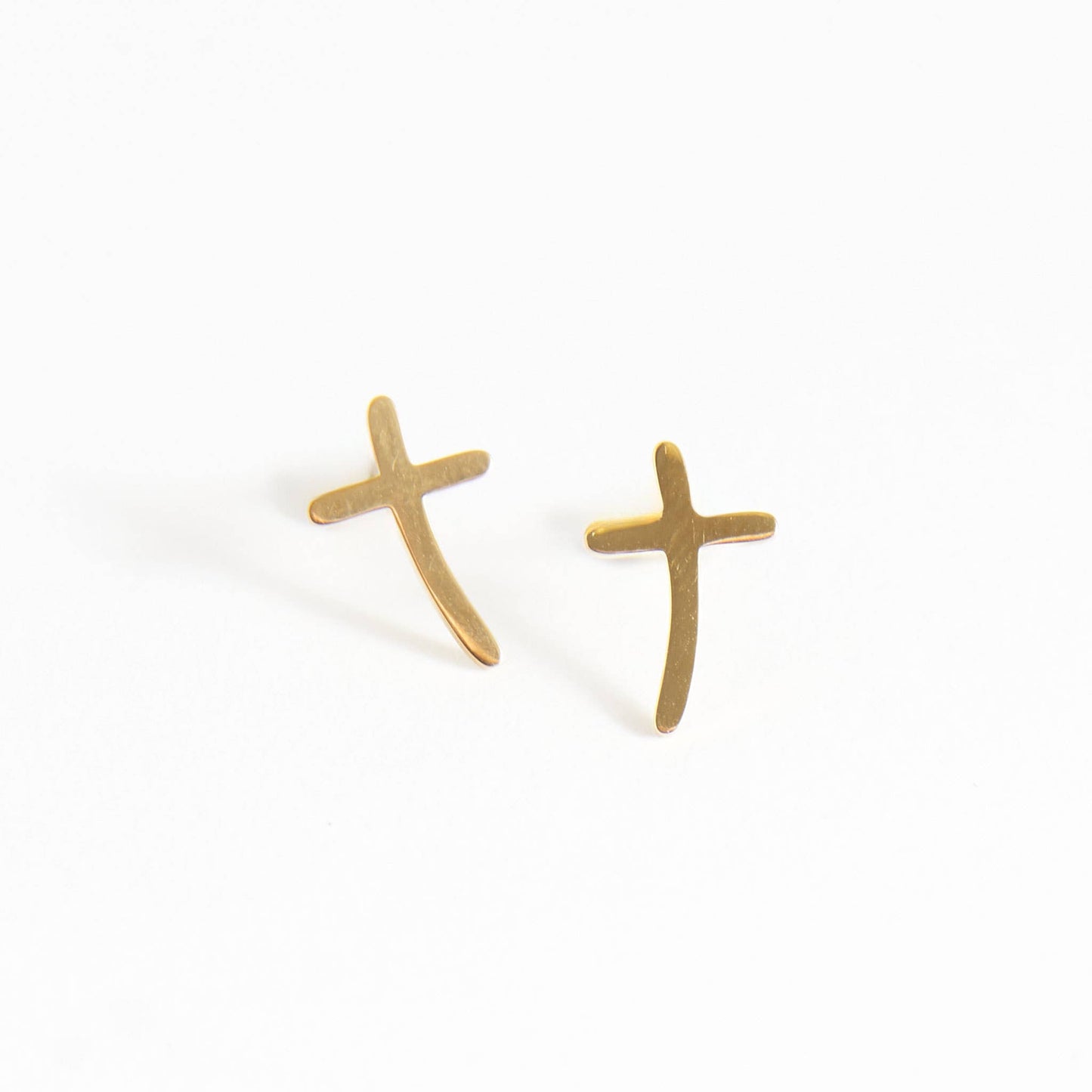 Howard's - Waterproof Earrings Cross Studs in Gold & Stainless Steel