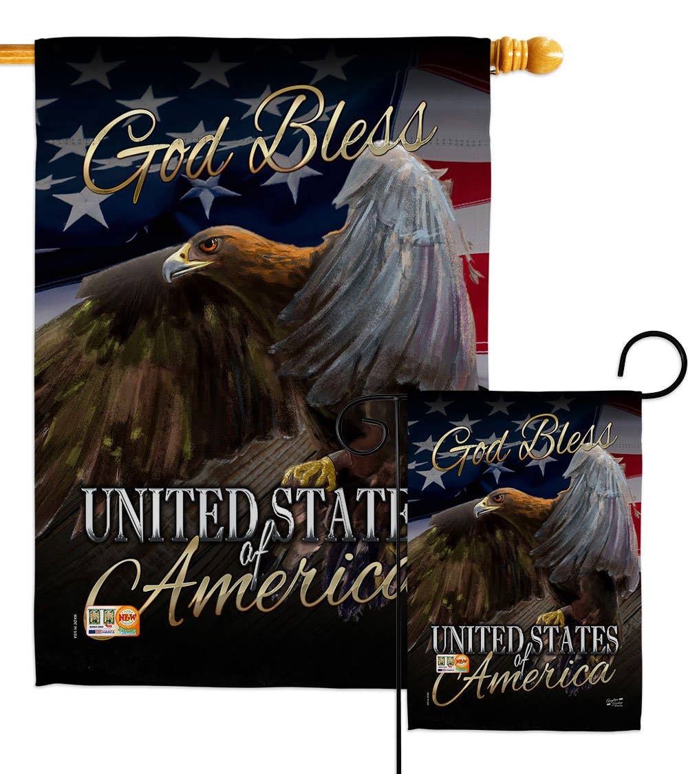 Two Group Flag Co - American Eagle Americana Star and Stripes Bird Decor Flag