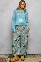 Pol Clothing - Chenille Crochet Lightweight Pullover Hoodie Sweater