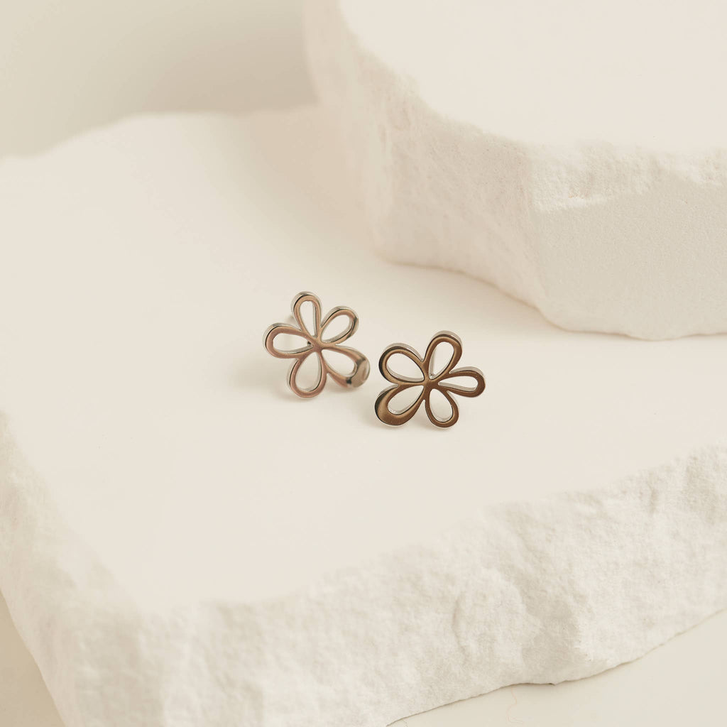 Howard's - Waterproof Earrings Flower Studs in Gold & Stainless Steel