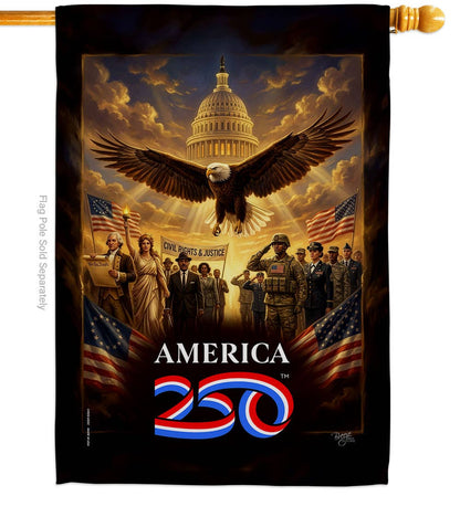 America 250 Flag Justice & Service USA 250th Home Decor