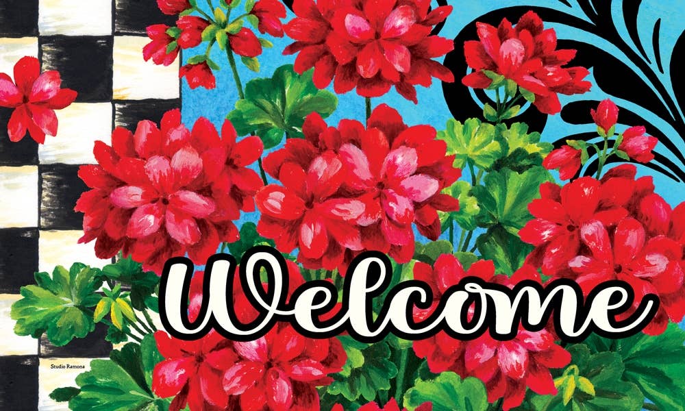 Custom Decor - Mat-Checkered Geranium