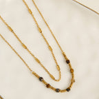 Howard's - Tiger Eye Necklace 15" Double Row Station Waterproof Narelle