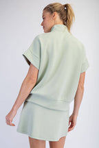 Rae Mode - MODAL SCUBA QUARTER ZIP SHORT SLEEVE TOP