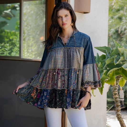 Artistic Fusion: Overdyed Jhabla Top With Emb