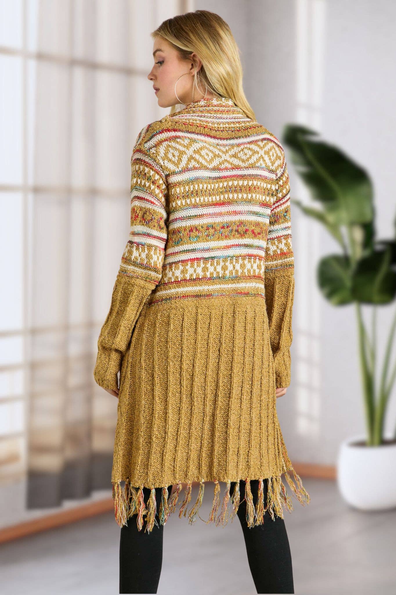Maya FRINGE HEM AZTEC CARDIGAN