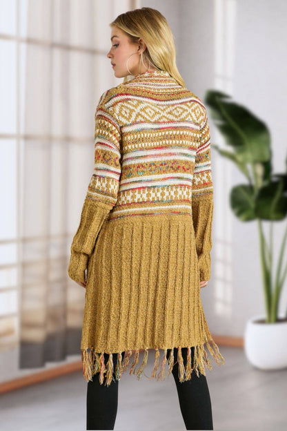 Maya FRINGE HEM AZTEC CARDIGAN