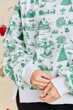 Main Strip - Green & red Christmas Village Sweatshirt
