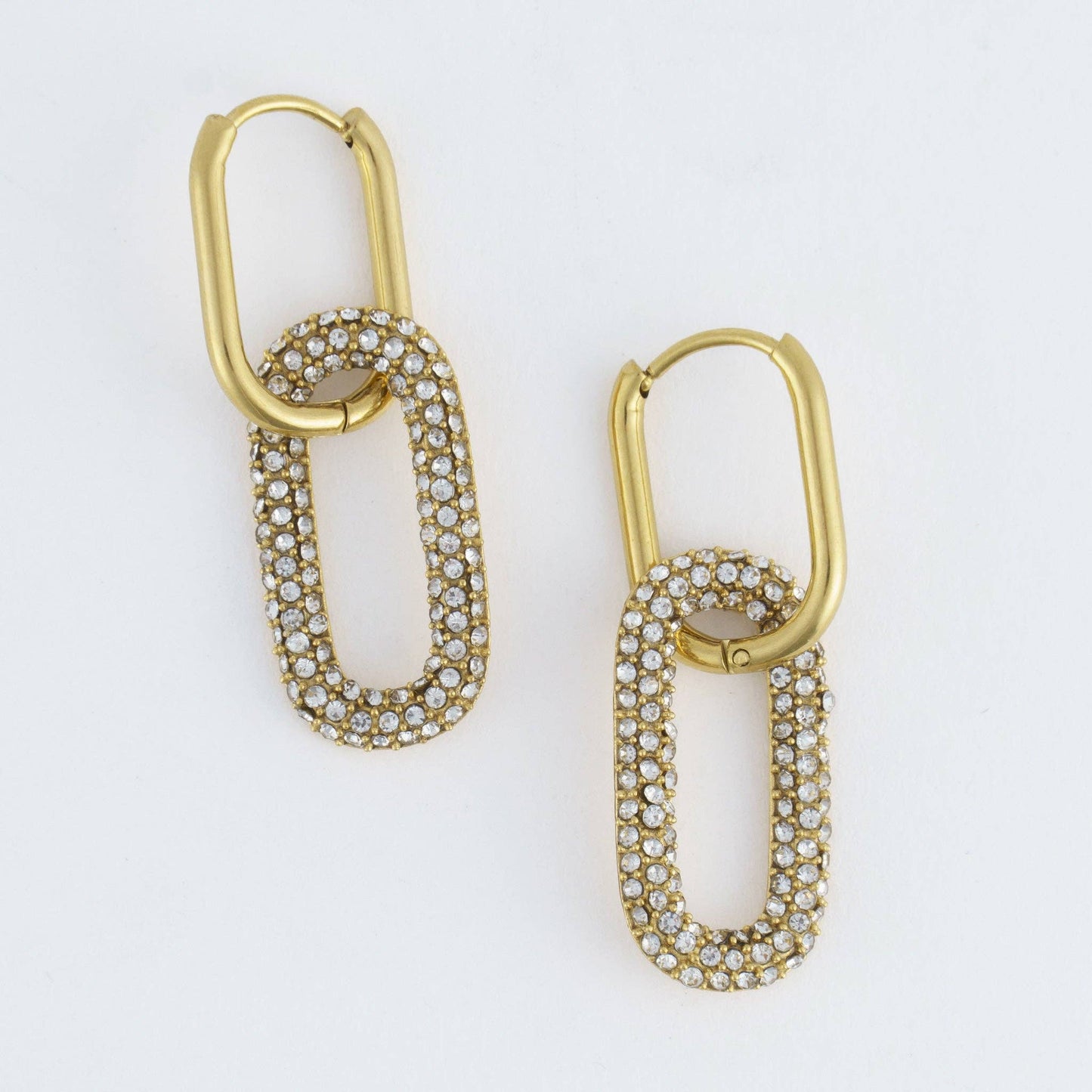 Howard's - Narelle Waterproof Pave Linked Hoop Earrings
