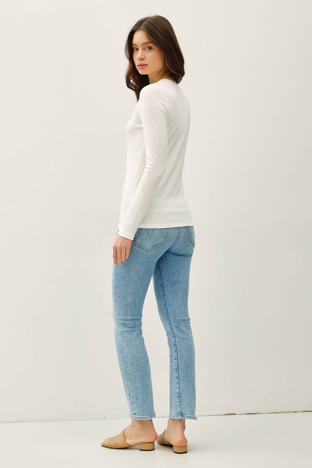 ULTRA SOFT BASIC LONGLEEVE HENLEY TOP-Be Cool
