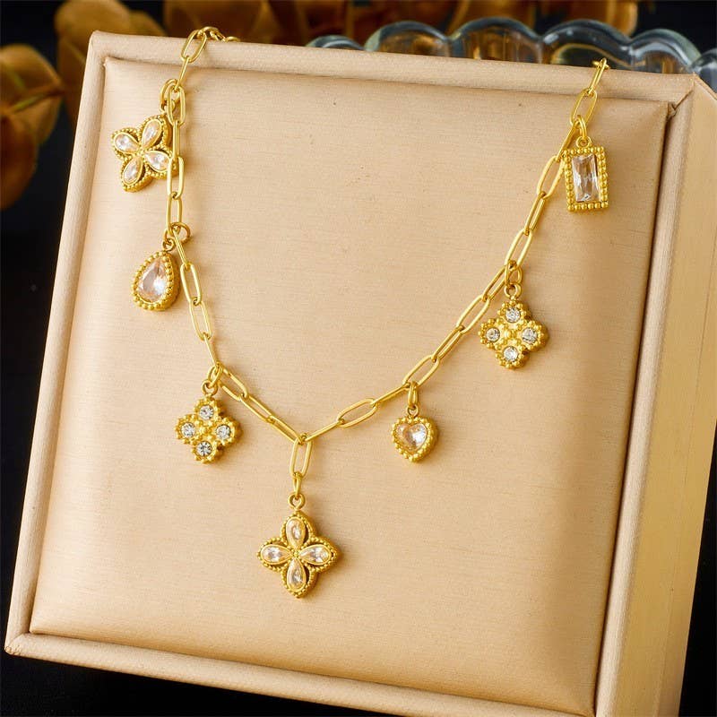 18K STAINLESS STEEL TARNISH FREE CHARM NECKLACE