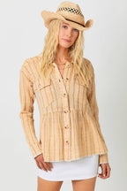 April Washed Peplum Jacket