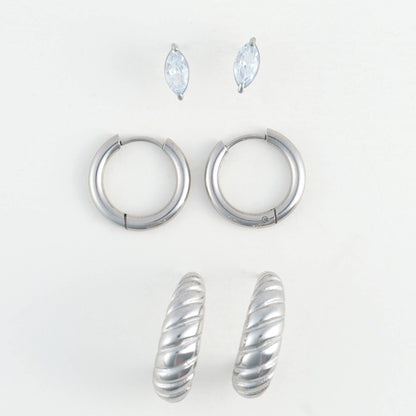 Howard's - Narelle Waterproof Half Moon Hoop Earring Trio