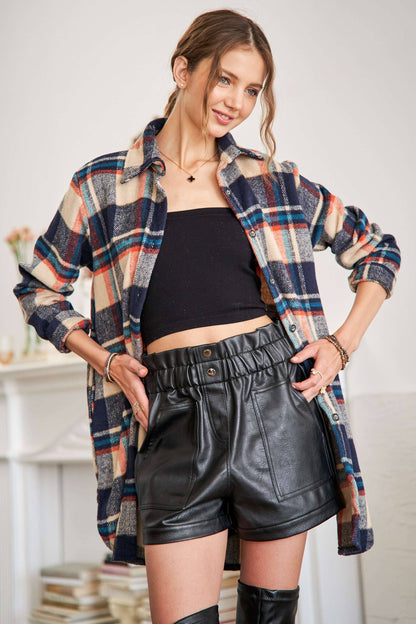 Adore CHECK FLANNEL SHIRT JACKET LONG SLEEVE
